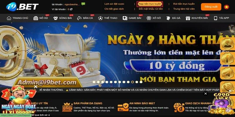 Đăng nhập I9BET là một quá trình đơn giản 